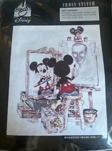 Vintage The Art of Disney Mickey Mouse Cross Stitch Kit Self Portrait New Sealed - Picture 1 of 4