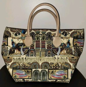 The Original H Ravi Of Dallas Cloth  Purse Bag Pocket Book Egyption Scene  - Picture 1 of 16