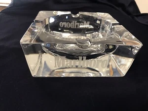 Crystal Marlboro Ashtray Handmade J.G. Durand France French Vintage HEAVY - Picture 1 of 6