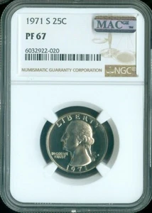 1971-S Washington Quarter Proof NGC PF-67 MAC Quality✔️ - Picture 1 of 2