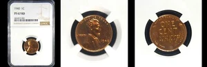 1940 1C NGC PR67RD-PURE RED POP 42 PQ LINCOLN WHEAT SMALL CENT - Picture 1 of 1