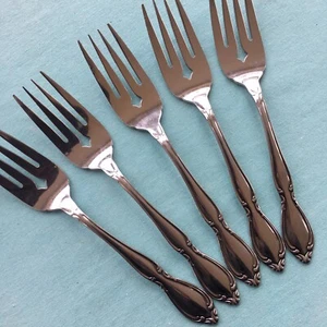 5 Salad Forks Oneida STRATHMORE aka ROYAL YORK Deluxe Stainless Flatware - Picture 1 of 6