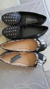 NUOVE 2 PAIA SCARPE BASSE DONNA NERE E STRINGATE NERE DONNA 9 SPEDIZIONE GRATUITA! - Foto 1 di 4