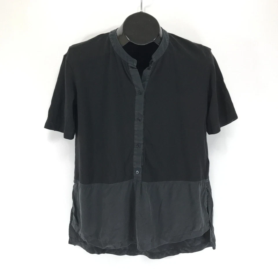 Blusa para mujer Lacoste mezcla de seda manga corta EU 40/mediana negra carrera Foto 1 de 4