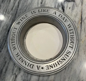 Posavasos de vino de peltre de colección Una cena sin cita de vino Wilton Armetale EE. UU. Barware - Imagen 1 de 5