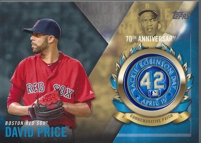 2017 Topps Jackie Robinson 徽标布贴 #JRPCDPR David Price - 近乎完好-完好 — 第 1/2 张图片