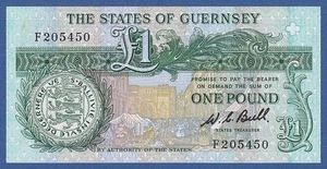GUERNSEY -- 1 POUND ND ( 1980-89 ) -- UNC -- PICK 48a . - Picture 1 of 2