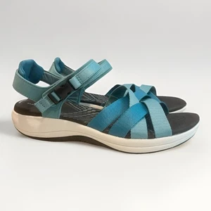 New CLARKS MIRA TIDE Blue Hook Loop Active Sandals Comfort SHOES WOMENS SZ 7.5 D - Picture 1 of 10