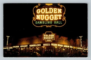 Golden Nugget Gambling Hall By Night, Saloon, Las Vegas Nevada Vintage Postcard - Picture 1 of 2
