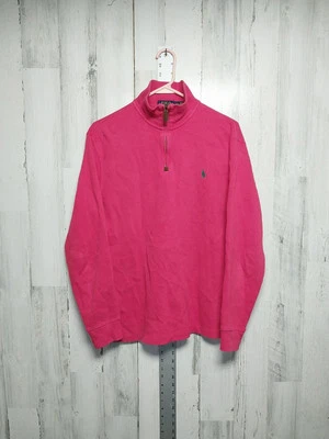 Suéter Polo Ralph Lauren Masculino Tamanho Pequeno Estate Vermelho Costela 1/4 Zíper Casual - Imagem 1 de 4