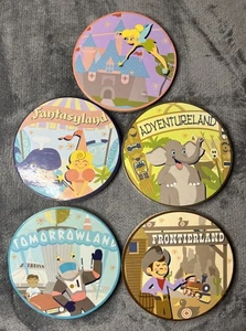 5er Set Vintage 60er frühe Disneyland Getränk Untersetzer - Tinkerbell + 4 Länder NEU - Bild 1 von 10