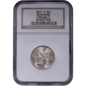 2001-P New York State Quarter - Clad ~ NGC MS 66 - Picture 1 of 2
