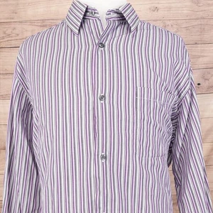 Concepts by Claiborne Shirt Mens 2XLT Purple Gray Striped L/S Button Up - L2 - Picture 1 of 9