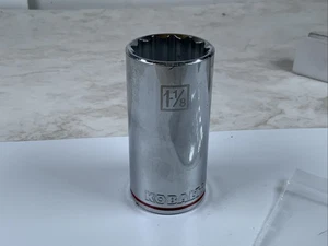 KOBALT 337770, 1-1/8in. 1/2 Drive Deep 12pt SAE Socket-Red Stripe-unused - Picture 1 of 6