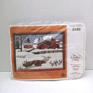 The Creative Circle Crewel Kit Needlework Winter Splendor 2182 Vintage 1985 - Picture 1 of 5