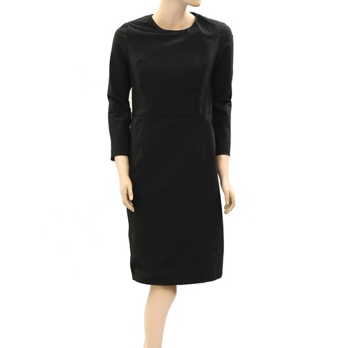 VALENTINO Frances Valentine Mini Abito Tinta Unita Nero Resort Tasca Girocollo S 6 Nuovo 274751