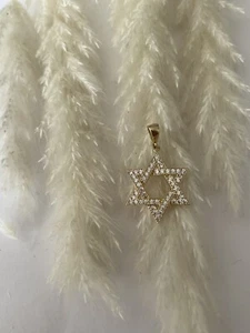 585 Gold Anhänger Davidstern.Gelbgold,neuer Anhänger+Etikett.Davidstern Steine - Bild 1 von 5