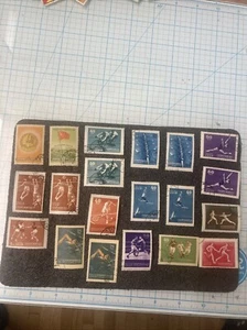 USSR Vtg 1956 Stamps SPARTAKIADA 20 Stamps (Doubles). HR. $1 Ships. SC 1840-1853 - Picture 1 of 11