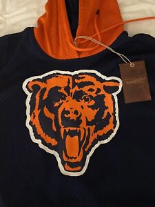 Chicago Bears Mitchell & Ness NFL Throwbacks Mesh Hooded Sweatshirt Size L