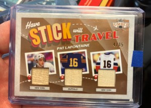 2022 Leaf Lumber - Pat LaFontaine - Have Stick Will Travel Triple Relic #d 4/35