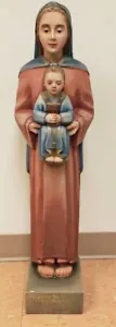 32" Vintage Plaster Statue Virgin Mary Our Lady of Most Precious Blood Sculpture - Picture 1 of 8