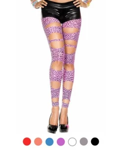 Brand New Cut Out Leopard Print Leggings Music Legs 35128 - Picture 1 of 3