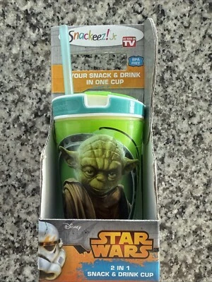 2 in 1 Drink & Snack Cup Yoda Star Wars As Seen On TV New In Box Snackeez Jr New - Image 1 of 4