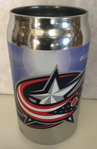 COLUMBUS BLUE JACKETS CHROME CAN GLASS TUMBLER  ***NEW***  ***nice*** Cover