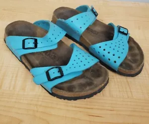 Sandali slip on Birki's Birkenstock 37 taglia US 6 6,5 Freeport blu doppio cinturino - Foto 1 di 10