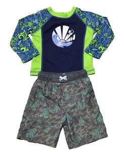 Boys swimsuit Rash Guard Bathing suit Kids 2Pc Swim Set 4T UPF50 - Picture 1 of 3