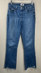 Paige Womens Claudine High Waist Raw Hem Ankle Denim Jeans 28 - Picture 1 of 8