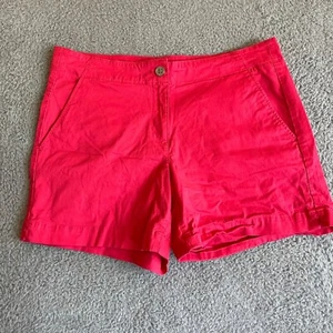 Nautica Womens Red Shorts Size 10 Cotton Casual Beach Vacation Basic Everyday - Picture 1 of 9