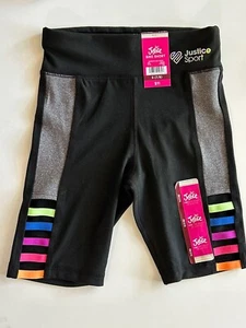 NWT Justice Girl's J-Sport Rainbow Trim Bike Short Logo Size Small (7/8) - Picture 1 of 11