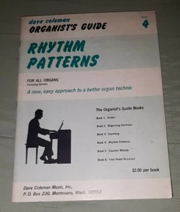 Dave Coleman Organist's Guide Rhythm Patterns Book 4 music book vintage 1967 - Imagen 1 de 6