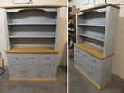 Shabby Painted 3 Door Open Top Display Dresser Rustic Bespoke Sizes - Parma Gray