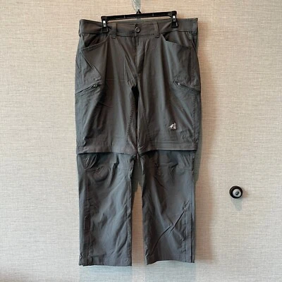 Calça de caminhada Eddie Bauer First Ascent conversível com zíper cinza 36x30 - Imagem 1 de 4