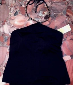 Michael Kors Black Gold Chain Tankini Swimsuit Top Women's Nwt - Bild 1 von 4