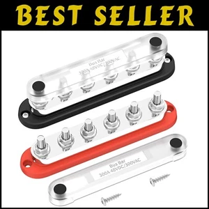 Durable 300A 12V Bus Bar Terminal Block - 6 Position for Solar & Automotive Use - Picture 1 of 8