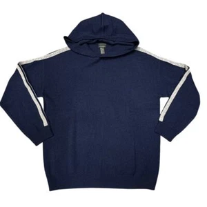 Felpa uomo State Fusio lana cashmere blu grigio pullover maglia con cappuccio nuova con etichetta - L - Foto 1 di 10