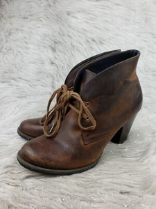 INDIGO by Clarks 33007 Brown Leather Heels Ankle Booties Size 7 M - Picture 1 of 6