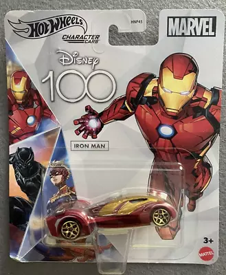 Mattel Hot Wheels Character Cars Disney 100 Anniversary Iron Man 2022 NEW - Image 1 of 2