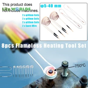 8PCS Flameless Induction Heater Kit Heating Tool Coils White For Magnetic Heater - Foto 1 di 14