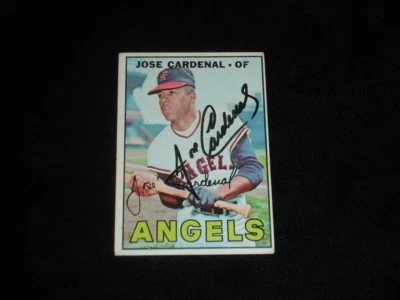 Tarjeta de béisbol 1967 Topps Jose Cardenal autografiada-California Angels-#193 Foto 1 de 2