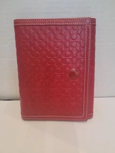 NEW COACH Photo Album  Red/orange  Leather Case 6" x 5" - Picture 1 of 7
