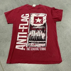 Camiseta Rara ANTI-BANDERA The General Strike GILDAN Algodón Pesado Rojo 2012 Para Hombres S - Imagen 1 de 6