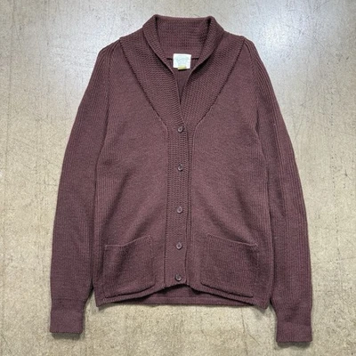 Cárdigan Suéter Bolsillos Para Hombre Talla Pequeña Granate De Colección Años 70 80 Sears Hecho en Japón Foto 1 de 4