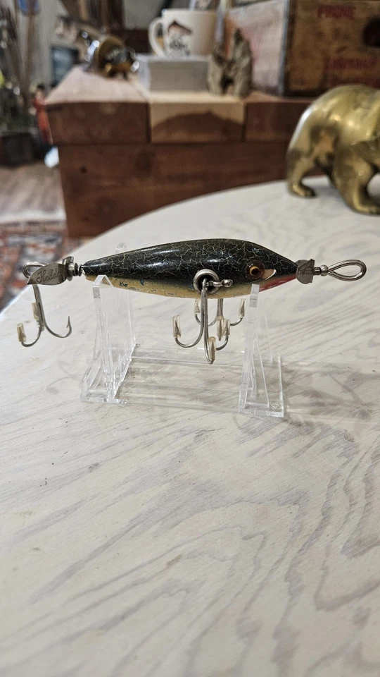Vintage Heddon 100 GCB Minnow. Blush Chin Marked Props L-Rig Hardware - Image 1 of 4