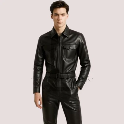 Mono gay negro LGBT para hombre en piel de cordero genuina mono estilo LGBT Foto 1 de 3