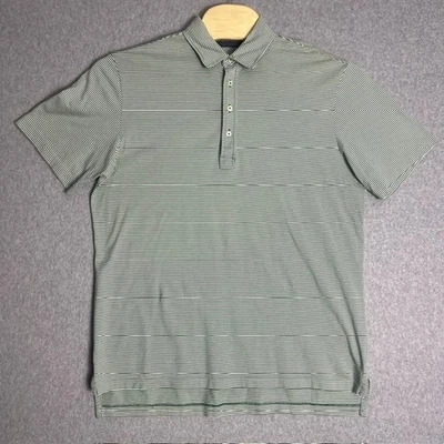 Polo Golf Ralph Lauren Men's Large Vintage Lisle Green Striped Golf Polo Shirt - Image 1 of 4