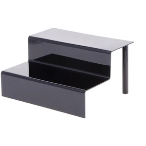 Plymor Negro Acrílico 2 Pasos Expositor Escaleras, 6.25" H x 12" W x 10.25" D - Imagen 1 de 1